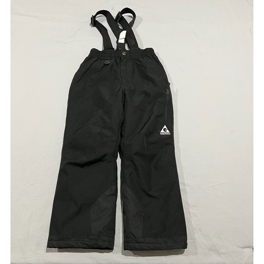 Gerry Kids Black Ski Snow Pants Size S-7/8 Removable Suspenders Performance